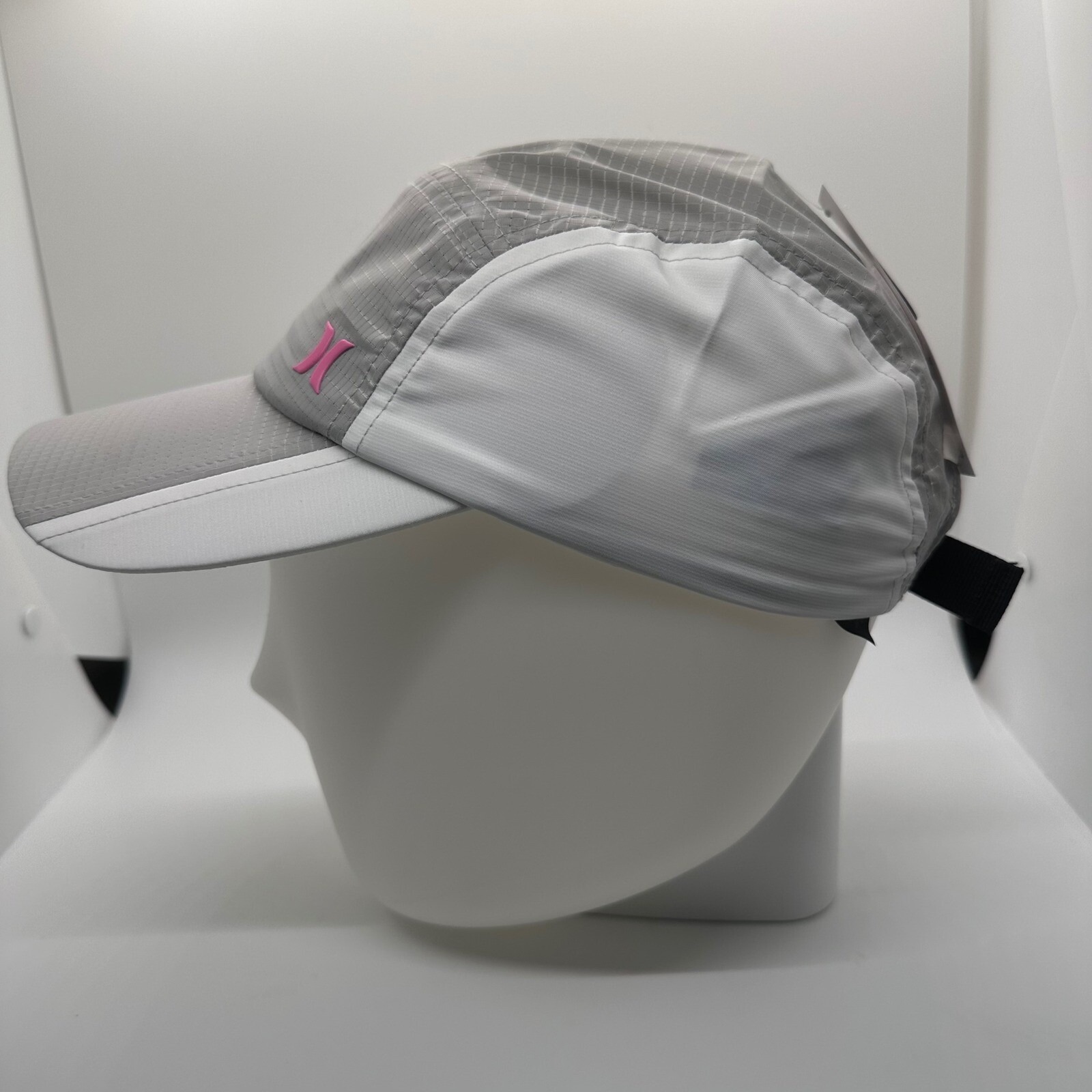 Hurley Visor Hat Adjustable Lightweight Performance Pink Logo Gray White